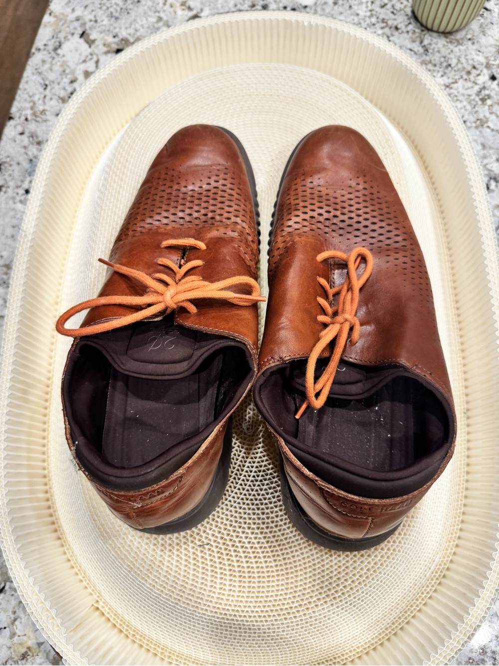 Cole Haan Men's Casual Perforated Leather Lace-Up Shoes in Brown 9.5